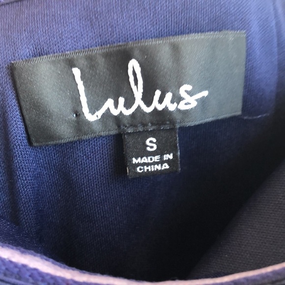 Lulu’s Lots of Love navy blue strapless dress - Picture 5 of 8